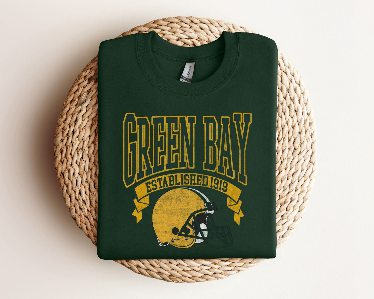 Football DTF Transfers, Ready to Press, T-shirt Transfers, Heat Transfer, Direct to Film, Sports, Full Color, Vintage, Green Bay Football