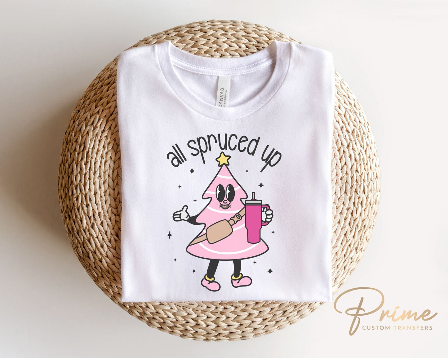 DTF Transfers, Ready to Press, T-shirt Transfers, Heat Transfer, Direct to Film, Holiday, Tumbler, Retro Christmas Tree, All Spruced Up