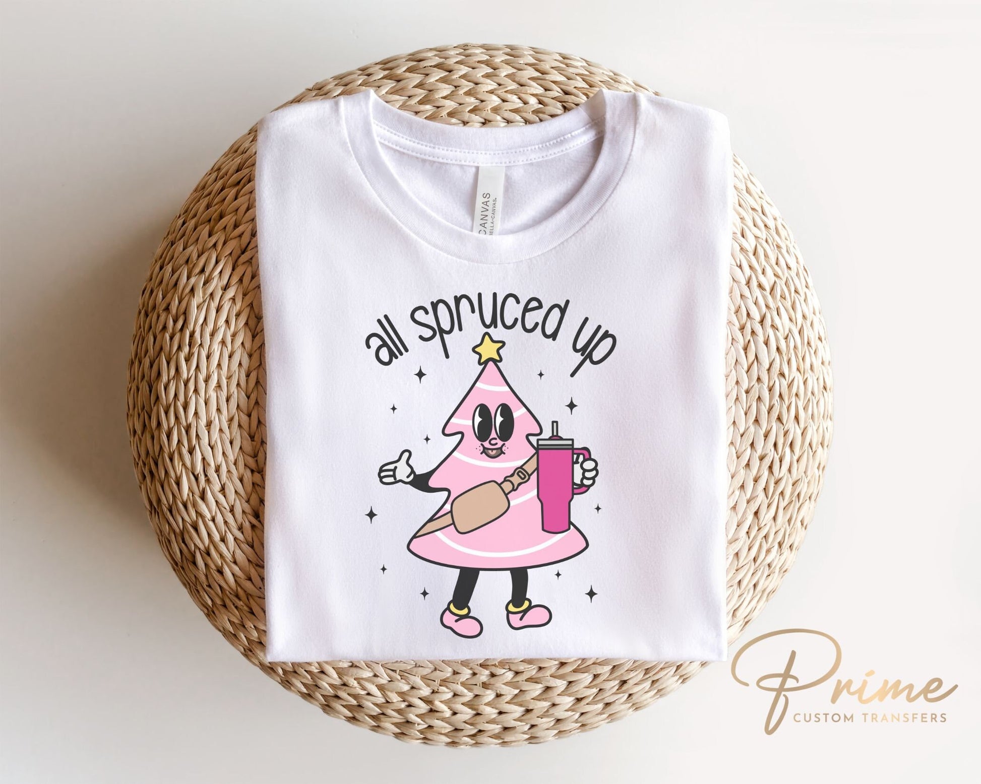 DTF Transfers, Ready to Press, T-shirt Transfers, Heat Transfer, Direct to Film, Holiday, Tumbler, Retro Christmas Tree, All Spruced Up