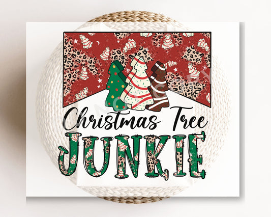 DTF Transfers, Ready to Press, T-shirt Transfers, Heat Transfer, Direct to Film, Trendy, Holiday, Snack, Cakes, Christmas Tree Junkie