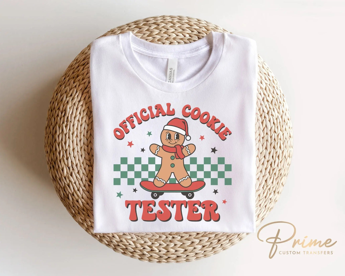 DTF Transfers, Ready to Press, T-shirt Transfers, Heat Transfer, Direct to Film, Christmas, Cute, Kid, Gingerbread, Official Cookie Tester