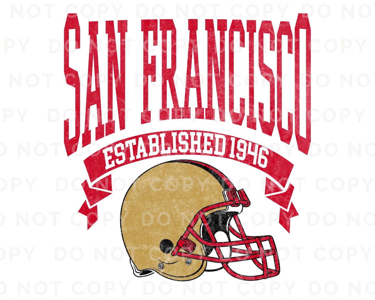 Football DTF Transfers, Ready to Press, T-shirt Transfers, Heat Transfer, Direct to Film, Sport, Full Color, Vintage, San Francisco Football