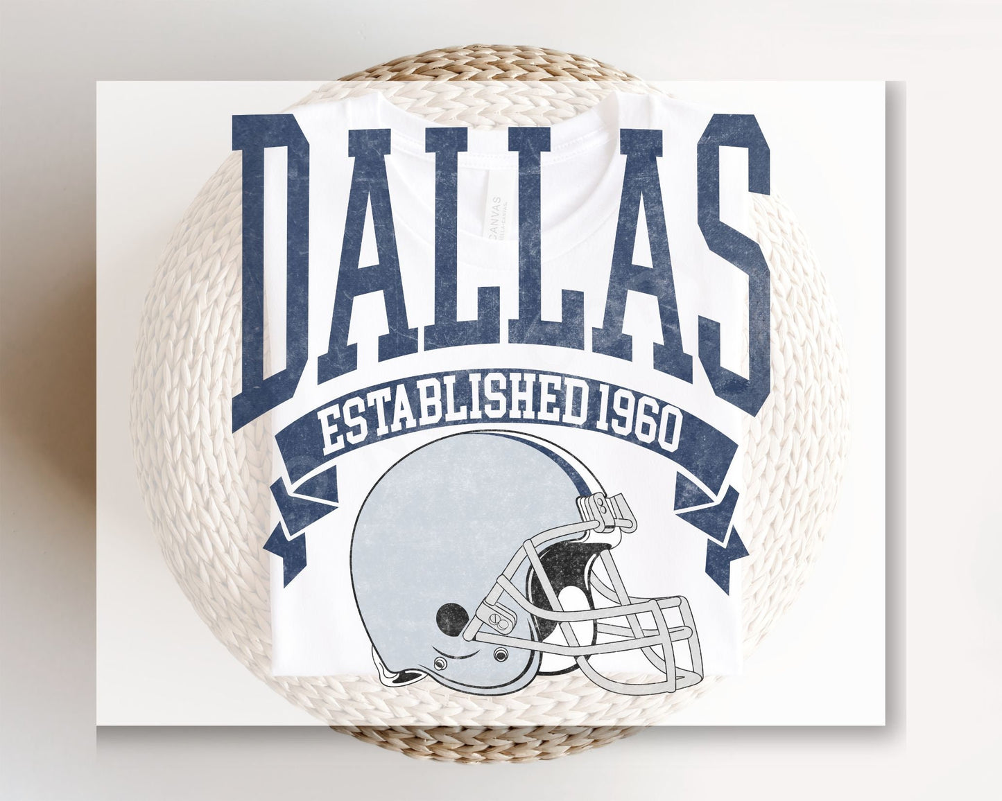 Football DTF Transfers, Ready to Press, T-shirt Transfers, Heat Transfer, Direct to Film, Sports, Full Color, Vintage, Dallas Football