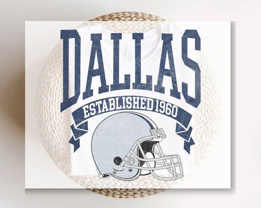 Football DTF Transfers, Ready to Press, T-shirt Transfers, Heat Transfer, Direct to Film, Sports, Full Color, Vintage, Dallas Football