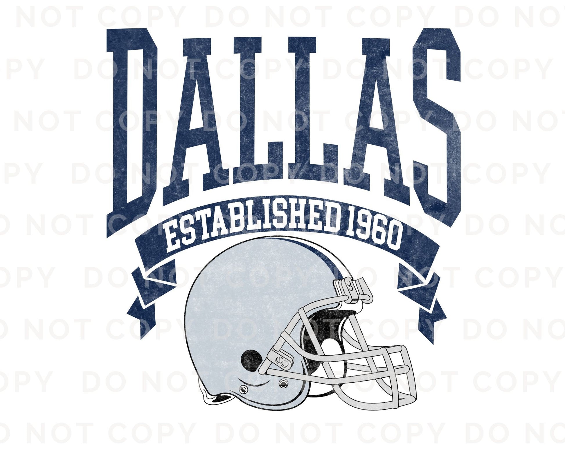 Football DTF Transfers, Ready to Press, T-shirt Transfers, Heat Transfer, Direct to Film, Sports, Full Color, Vintage, Dallas Football