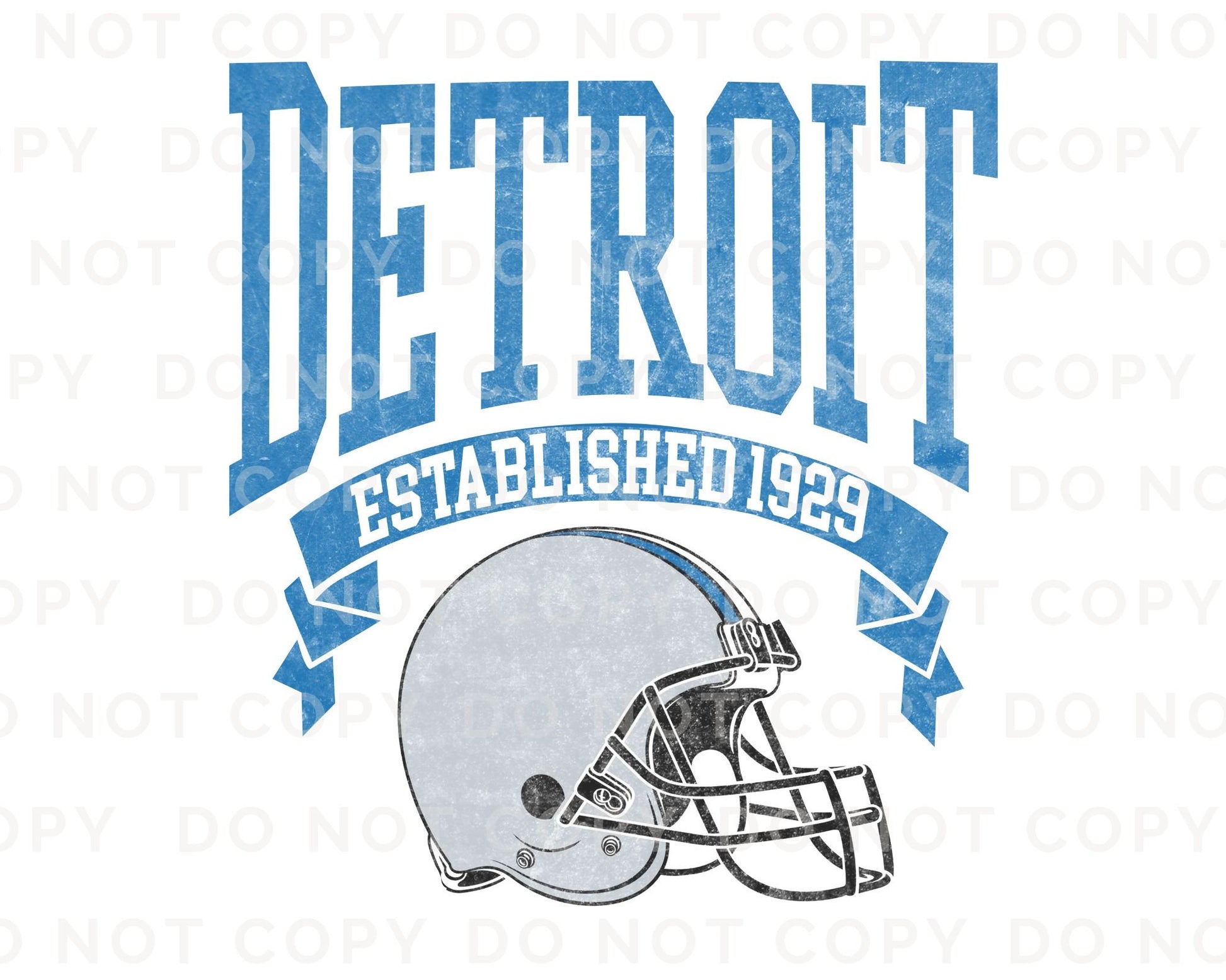 Football DTF Transfers, Ready to Press, T-shirt Transfers, Heat Transfer, Direct to Film, Sports, Full Color, Vintage, Detroit Football