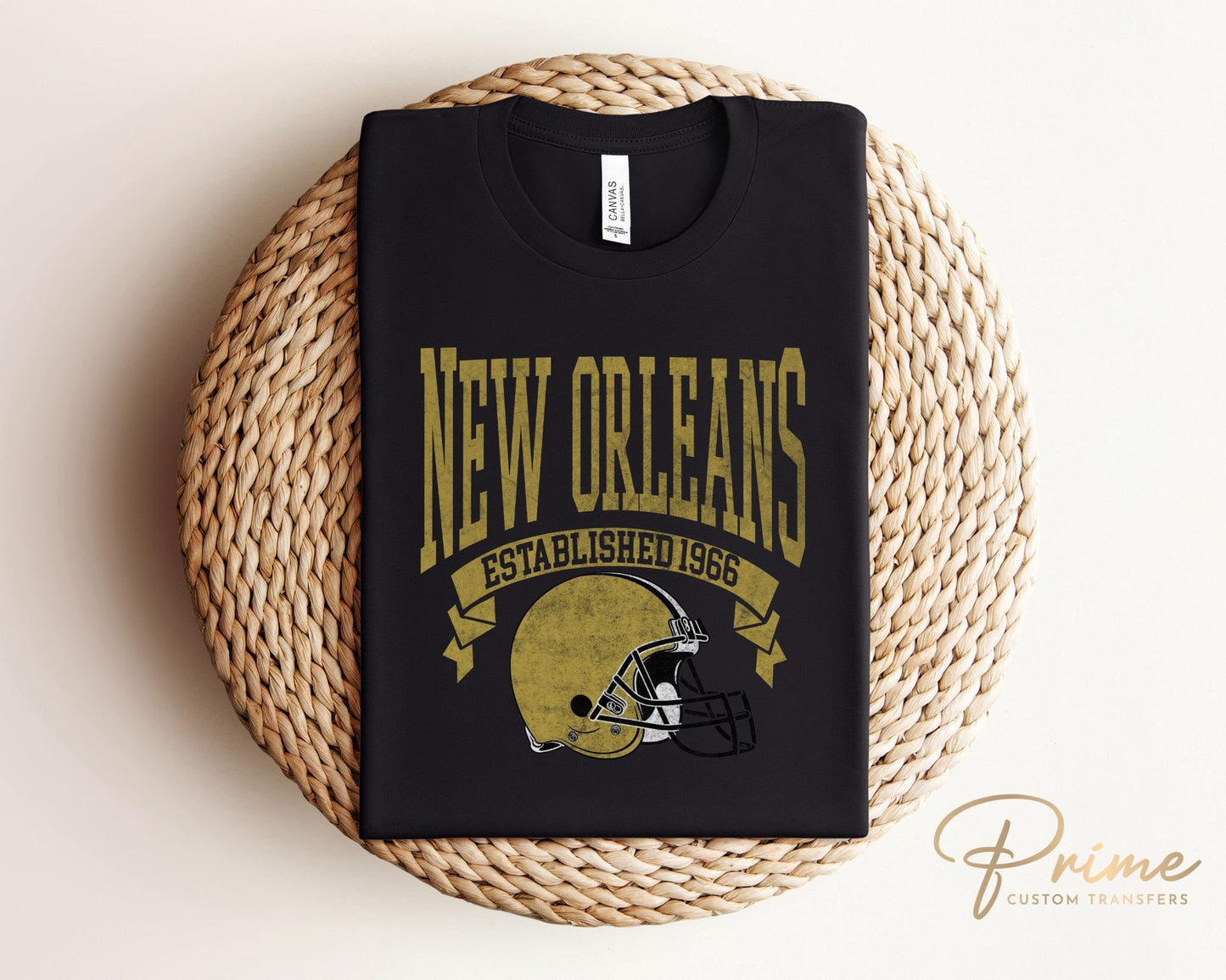 Football DTF Transfers, Ready to Press, T-shirt Transfers, Heat Transfer, Direct to Film, Sports, Full Color, Vintage, New Orleans Football