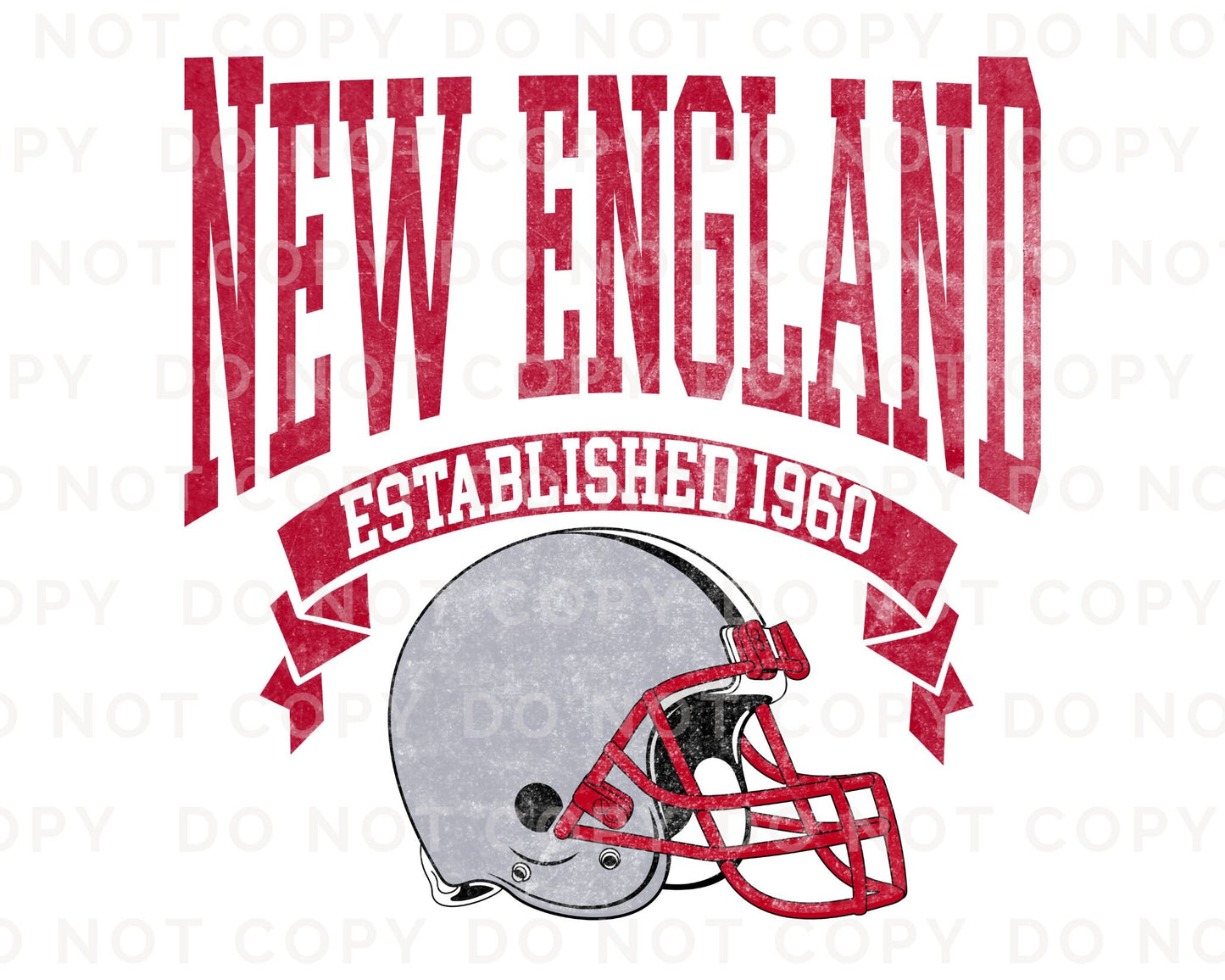 Football DTF Transfers, Ready to Press, T-shirt Transfers, Heat Transfer, Direct to Film, Sports, Full Color, Vintage, New England Football