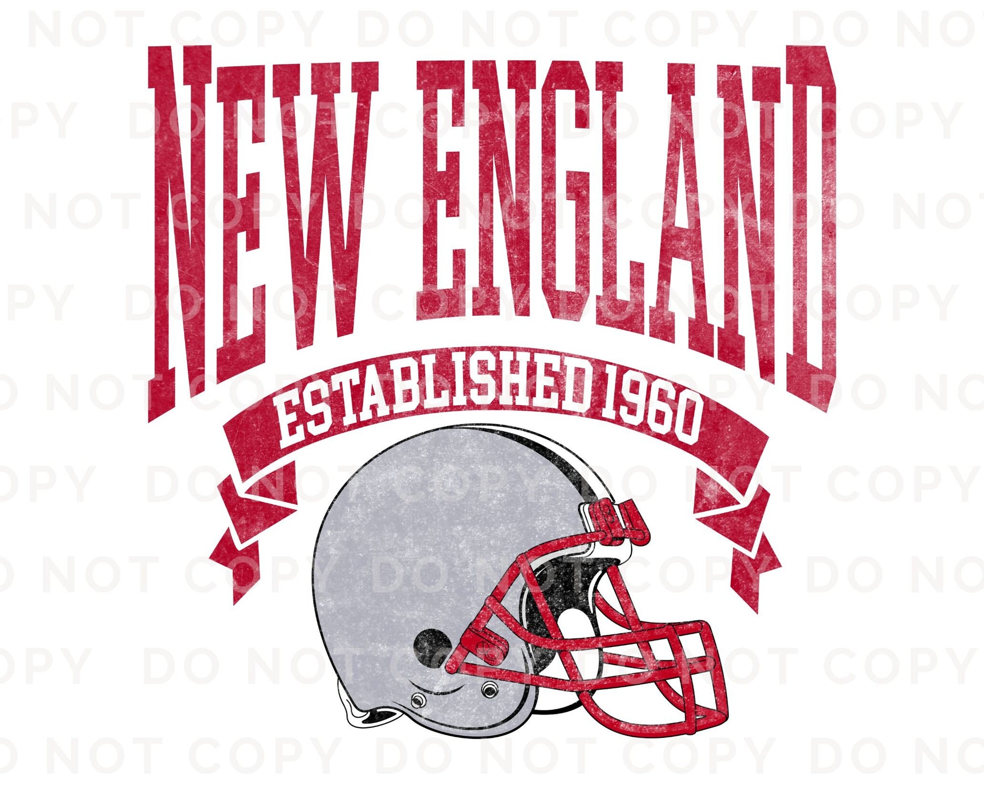 Football DTF Transfers, Ready to Press, T-shirt Transfers, Heat Transfer, Direct to Film, Sports, Full Color, Vintage, New England Football
