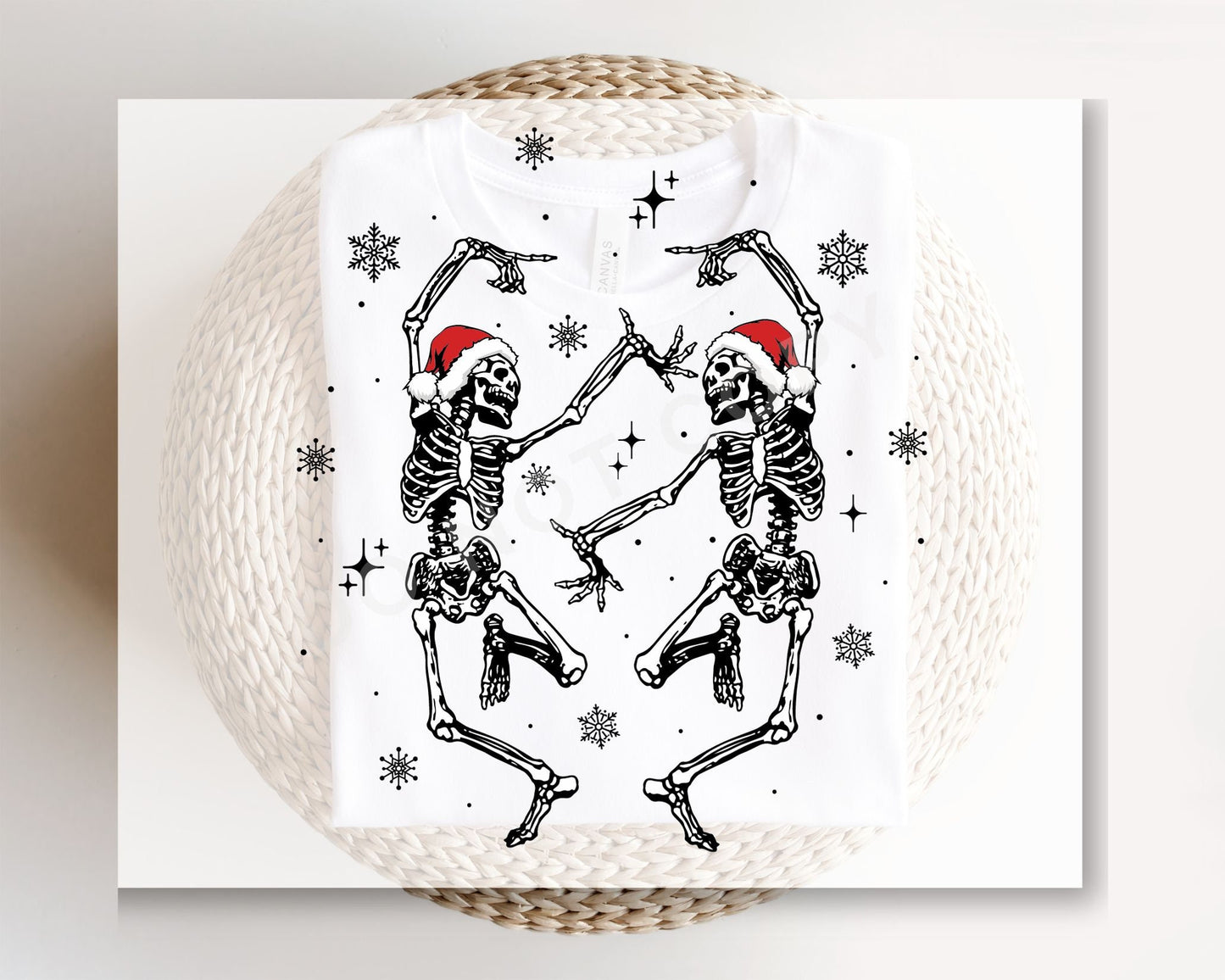 DTF Transfers, Ready to Press, T-shirt Transfers, Heat Transfer, Direct to Film, Holiday, Skull, Christmas, Jolly Dancing Skeletons