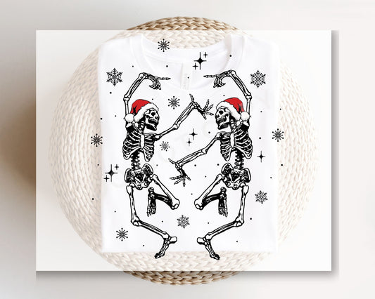 DTF Transfers, Ready to Press, T-shirt Transfers, Heat Transfer, Direct to Film, Holiday, Skull, Christmas, Jolly Dancing Skeletons