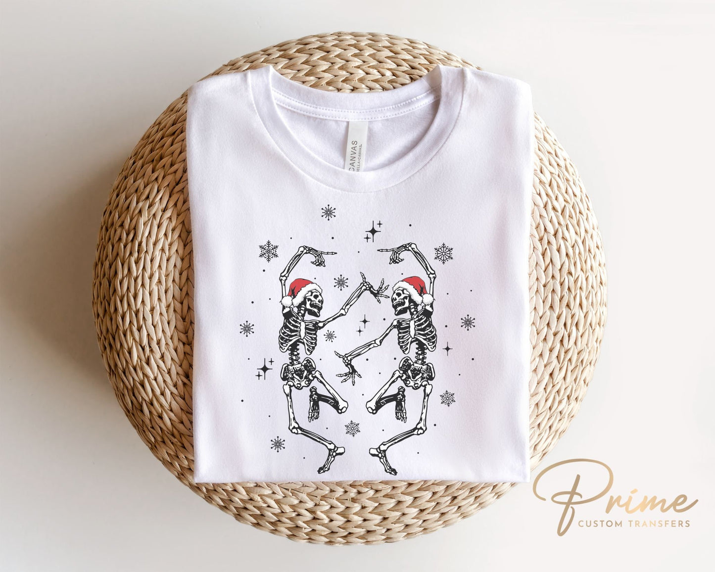 DTF Transfers, Ready to Press, T-shirt Transfers, Heat Transfer, Direct to Film, Holiday, Skull, Christmas, Jolly Dancing Skeletons