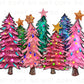 DTF Transfers, Ready to Press, T-shirt Transfers, Heat Transfer, Direct to Film, Holiday, Christmas Trees with Lights
