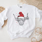 DTF Transfers, Ready to Press, T-shirt Transfers, Heat Transfer, Direct to Film, Holiday, Santa Hat, Christmas Highland Cow