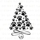 DTF Transfers, Ready to Press, T-shirt Transfers, Heat Transfer, Direct to Film, Holiday, Dog, Cat, Pet, Paw Christmas Tree - Black