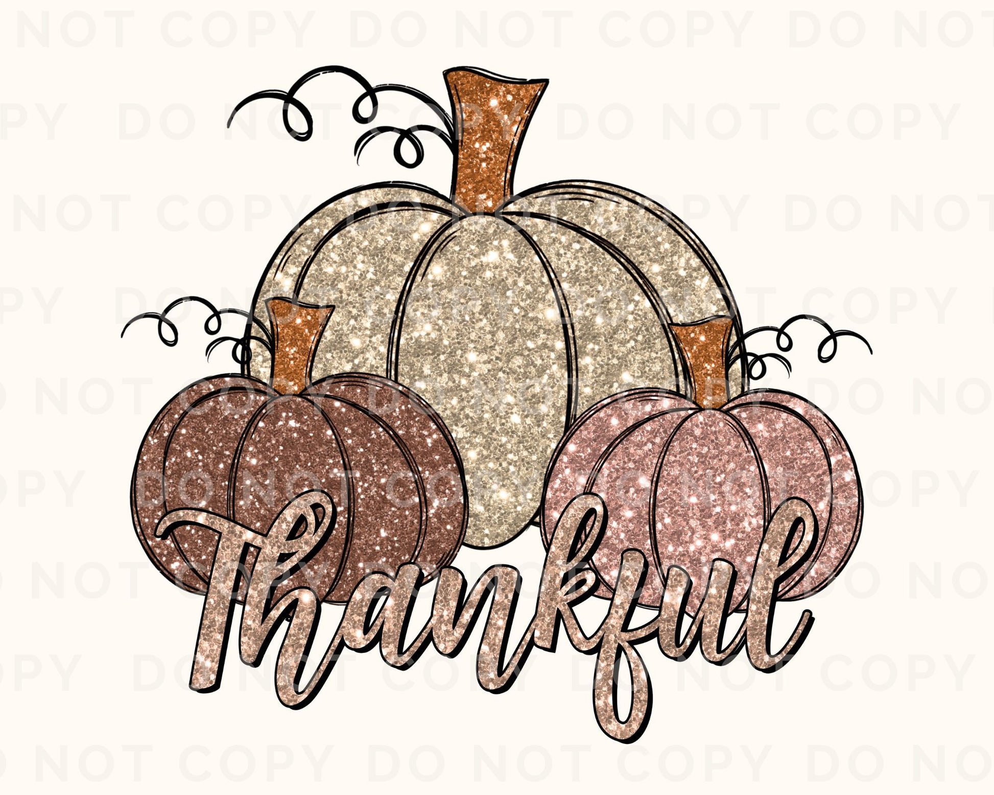 DTF Transfers, Ready to Press, T-shirt Transfers, Heat Transfer, Direct to Film, Holiday, Thanksgiving, Sparkle, Thankful Glitter Pumpkins