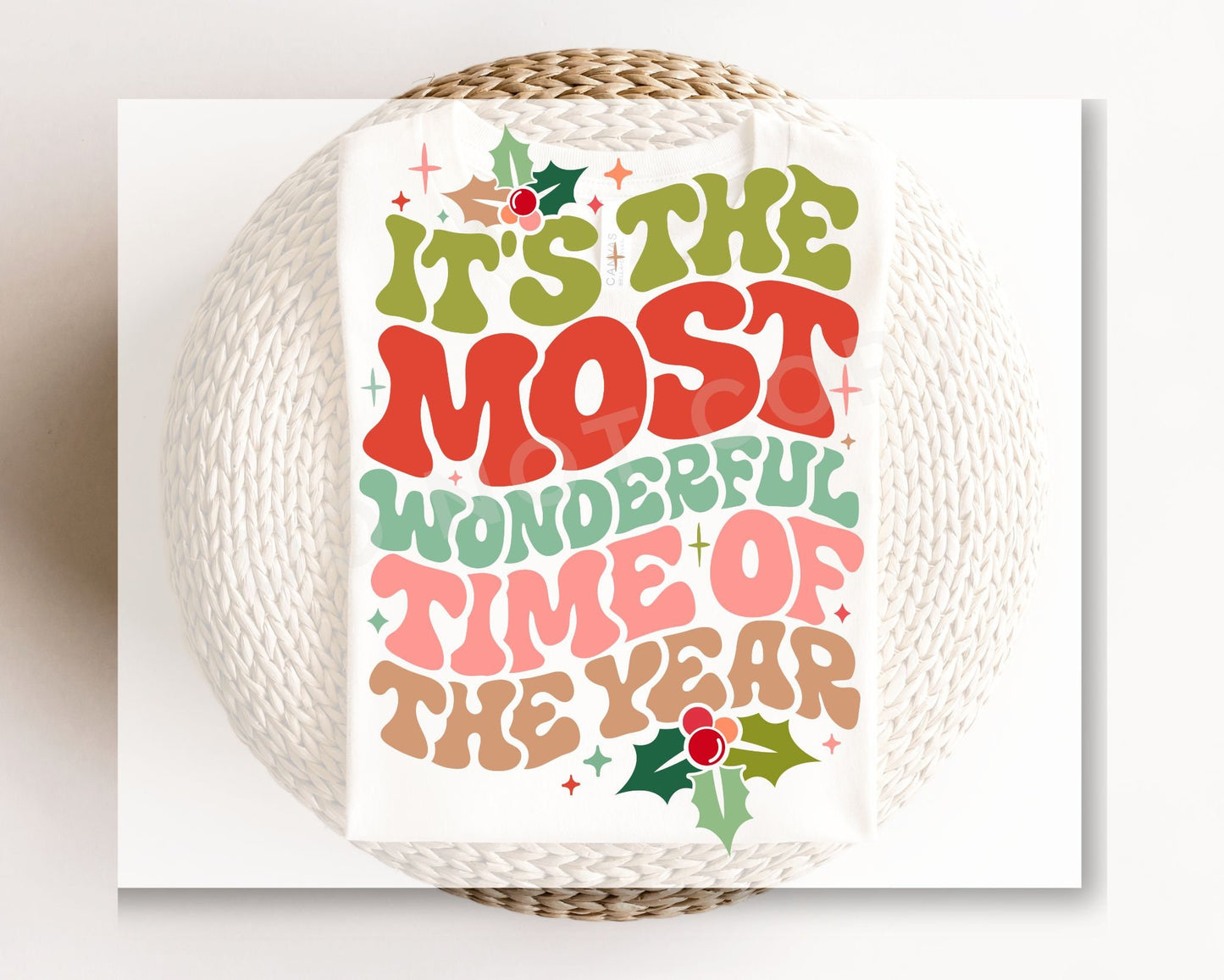 DTF Transfers, Ready to Press, T-shirt Transfers, Heat Transfer, Direct to Film, Retro Christmas, It's The Most Wonderful Time of The Year