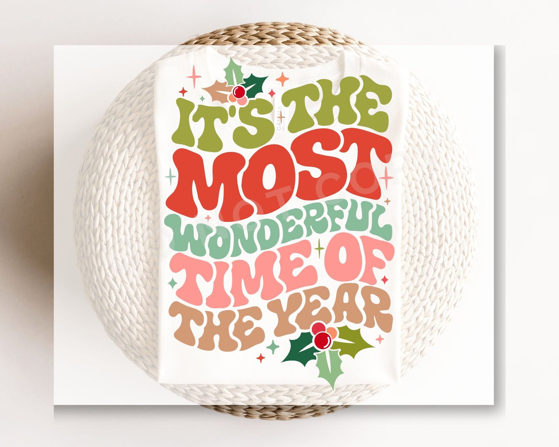 DTF Transfers, Ready to Press, T-shirt Transfers, Heat Transfer, Direct to Film, Retro Christmas, It's The Most Wonderful Time of The Year