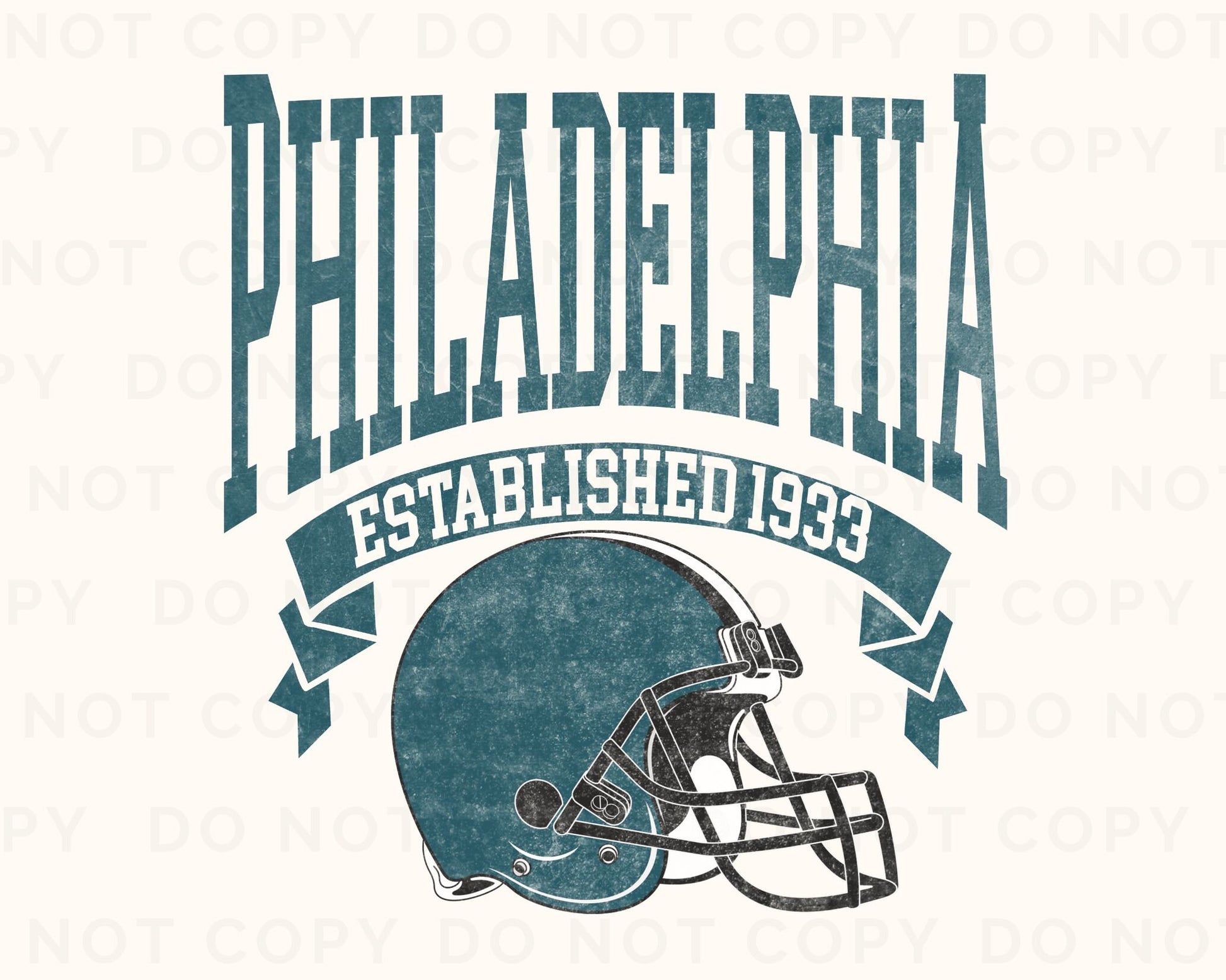 Football DTF Transfers, Ready to Press, T-shirt Transfers, Heat Transfer, Direct to Film, Sports, Full Color, Vintage, Philadelphia Football