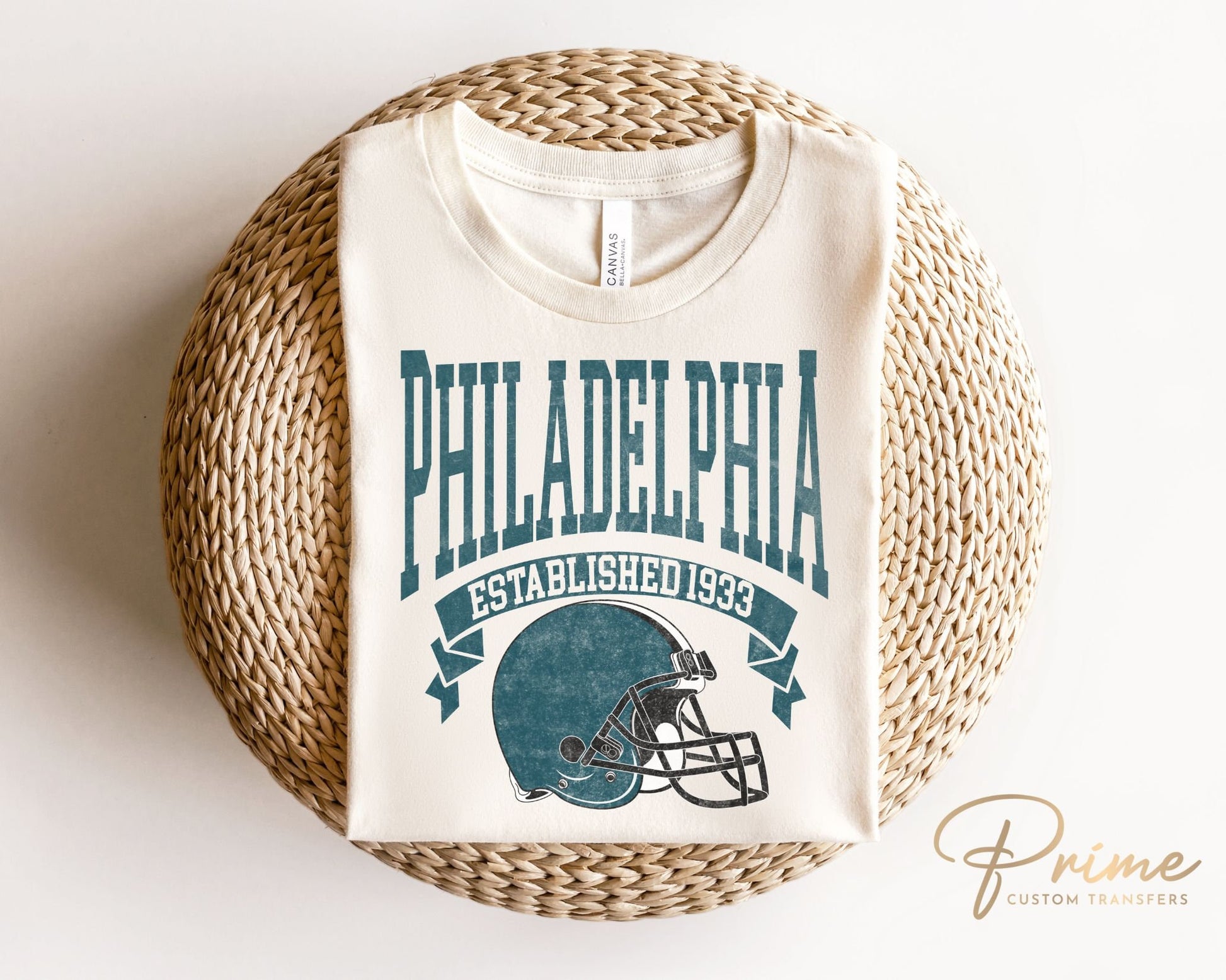 Football DTF Transfers, Ready to Press, T-shirt Transfers, Heat Transfer, Direct to Film, Sports, Full Color, Vintage, Philadelphia Football