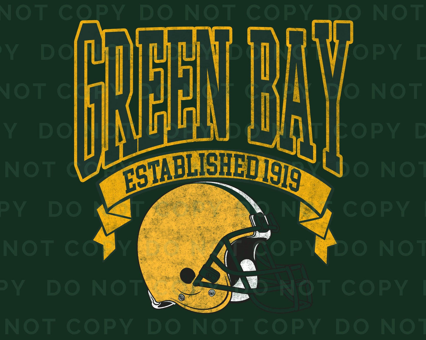 Football DTF Transfers, Ready to Press, T-shirt Transfers, Heat Transfer, Direct to Film, Sports, Full Color, Vintage, Green Bay Football