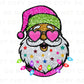 DTF Transfers, Ready to Press, T-shirt Transfers, Heat Transfer, Direct to Film, Christmas, Holiday, Sparkly Santa with Glasses