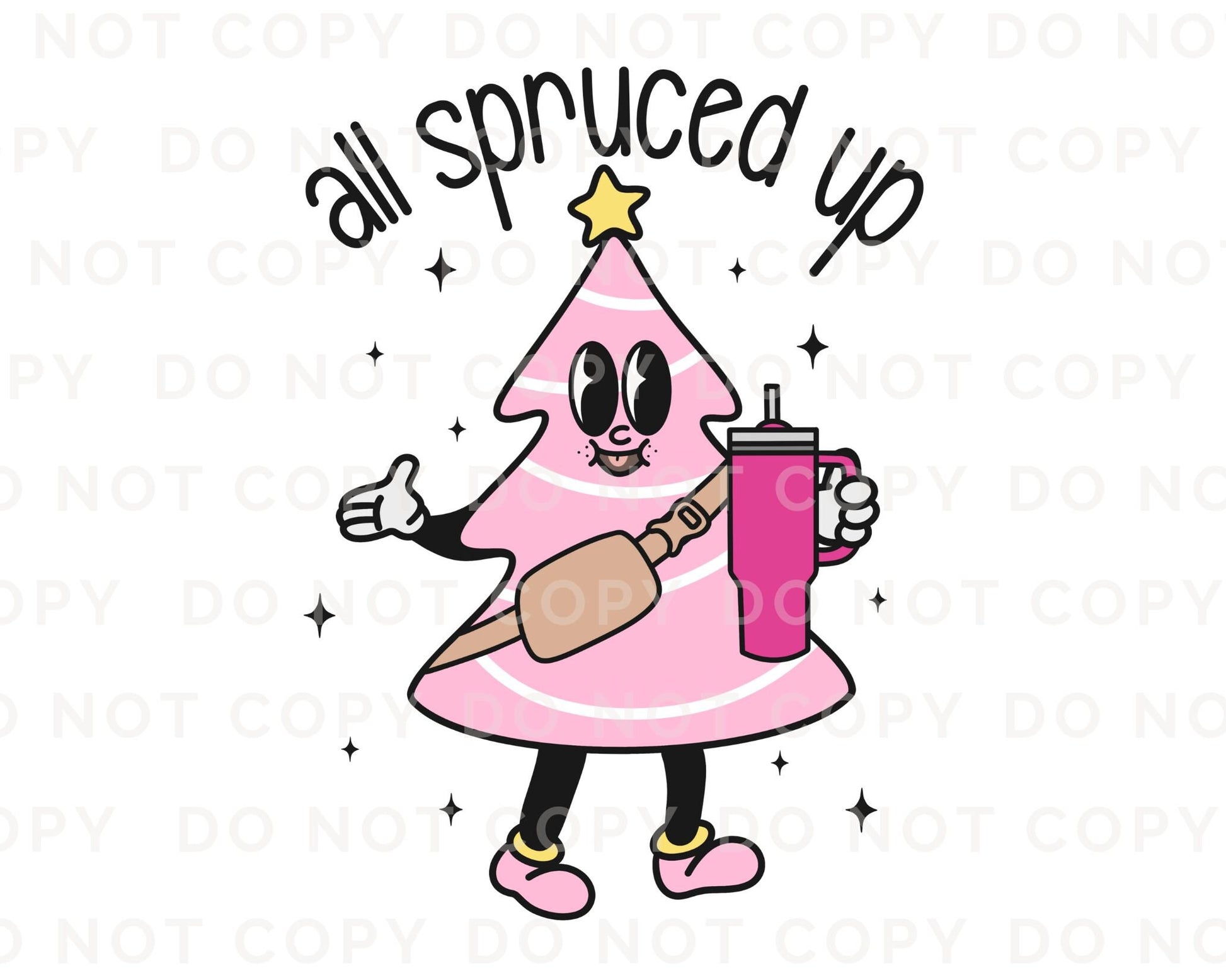 DTF Transfers, Ready to Press, T-shirt Transfers, Heat Transfer, Direct to Film, Holiday, Tumbler, Retro Christmas Tree, All Spruced Up