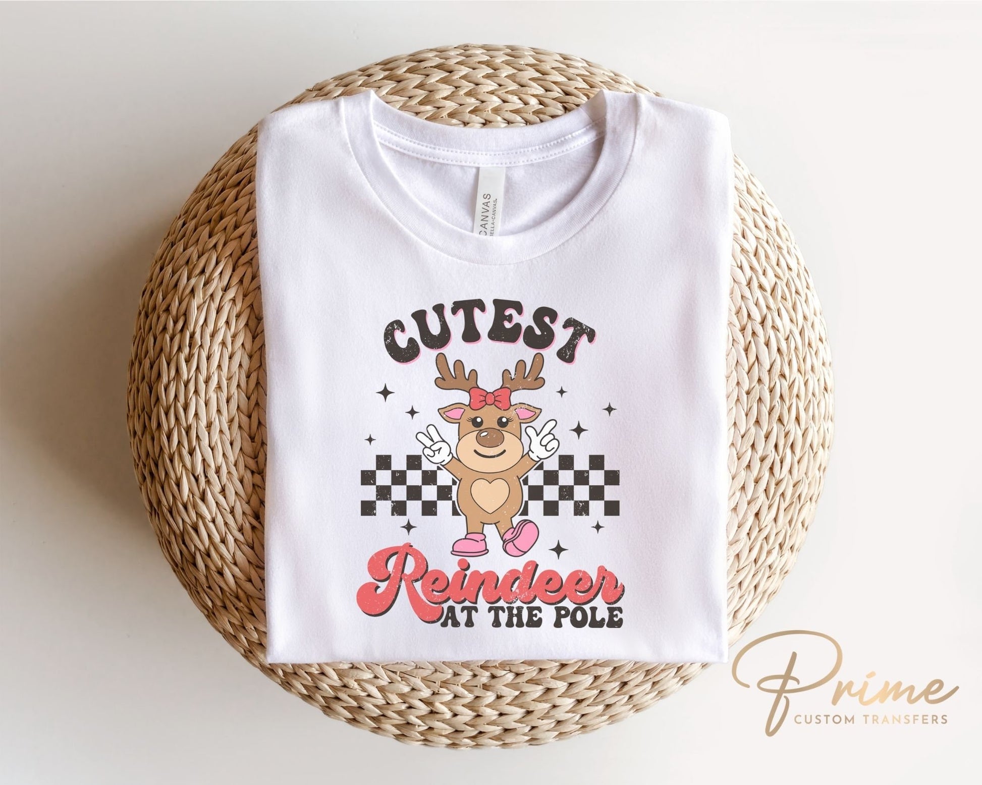 Christmas DTF Transfers, Ready to Press, T-shirt Transfers, Heat Transfer, Direct to Film, Holiday, Kid, Santa, Cutest Reindeer at The Pole