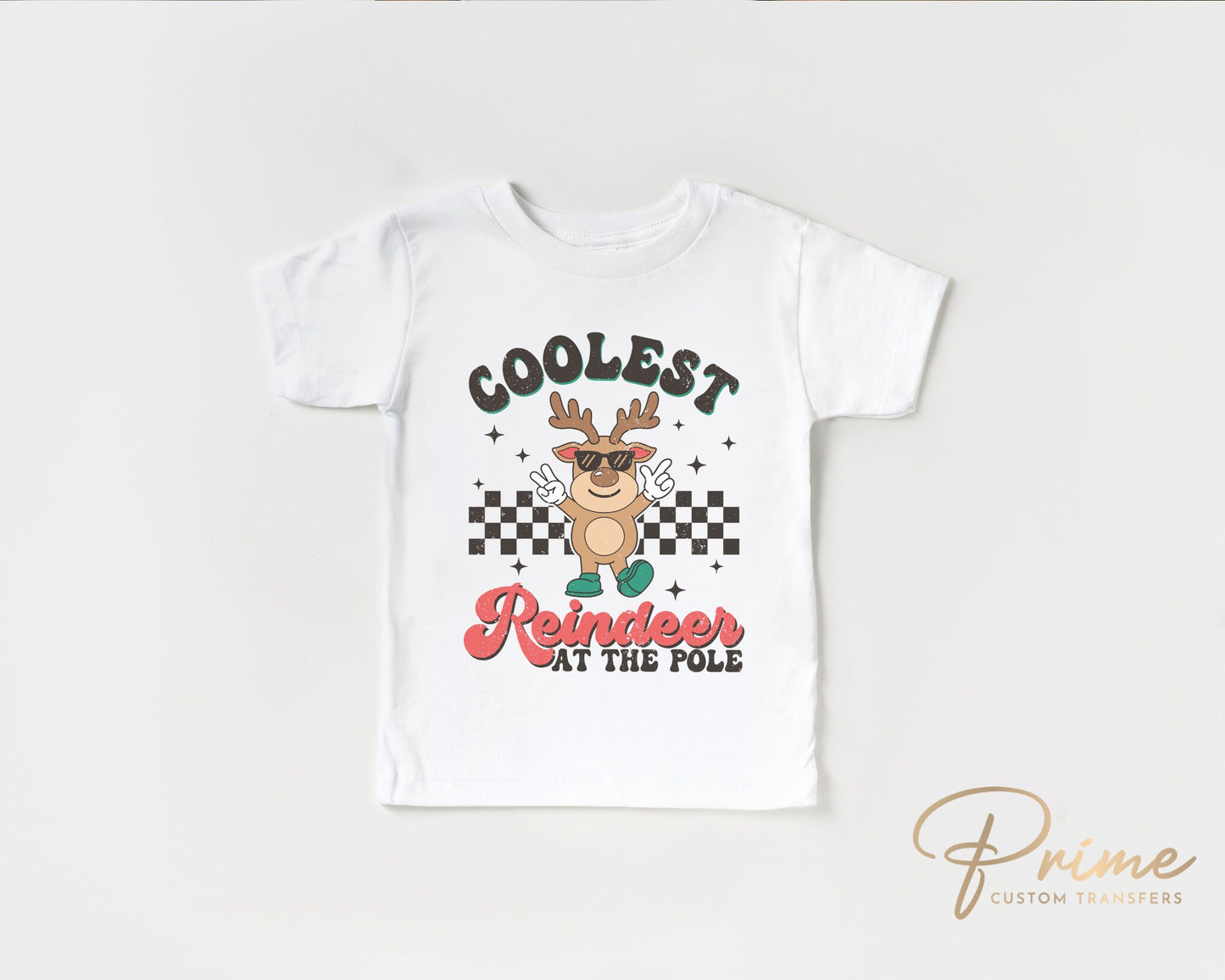 Christmas DTF Transfers, Ready to Press, T-shirt Transfers, Heat Transfer, Direct to Film, Holiday, Santa, Coolest Reindeer at The Pole