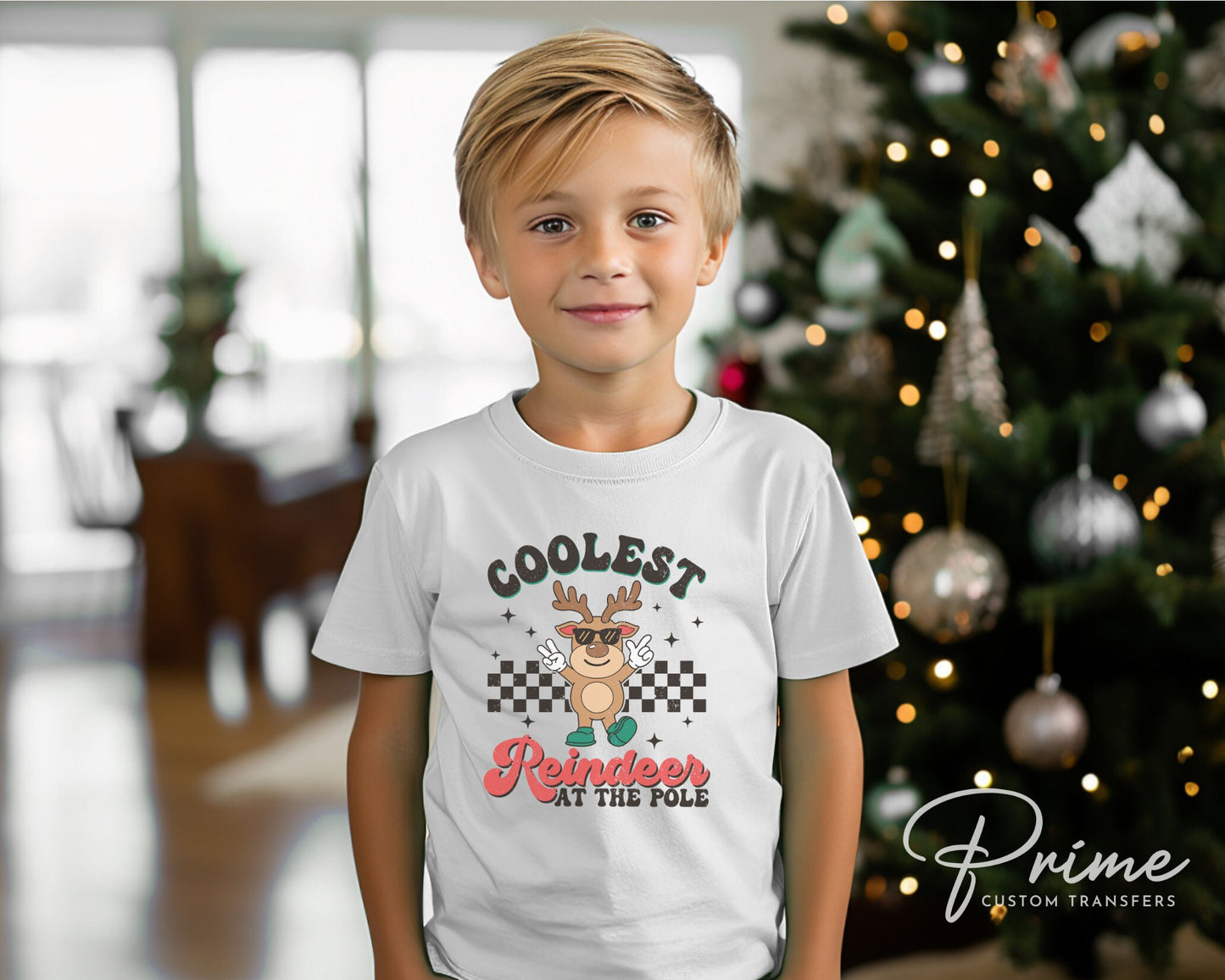 Christmas DTF Transfers, Ready to Press, T-shirt Transfers, Heat Transfer, Direct to Film, Holiday, Santa, Coolest Reindeer at The Pole