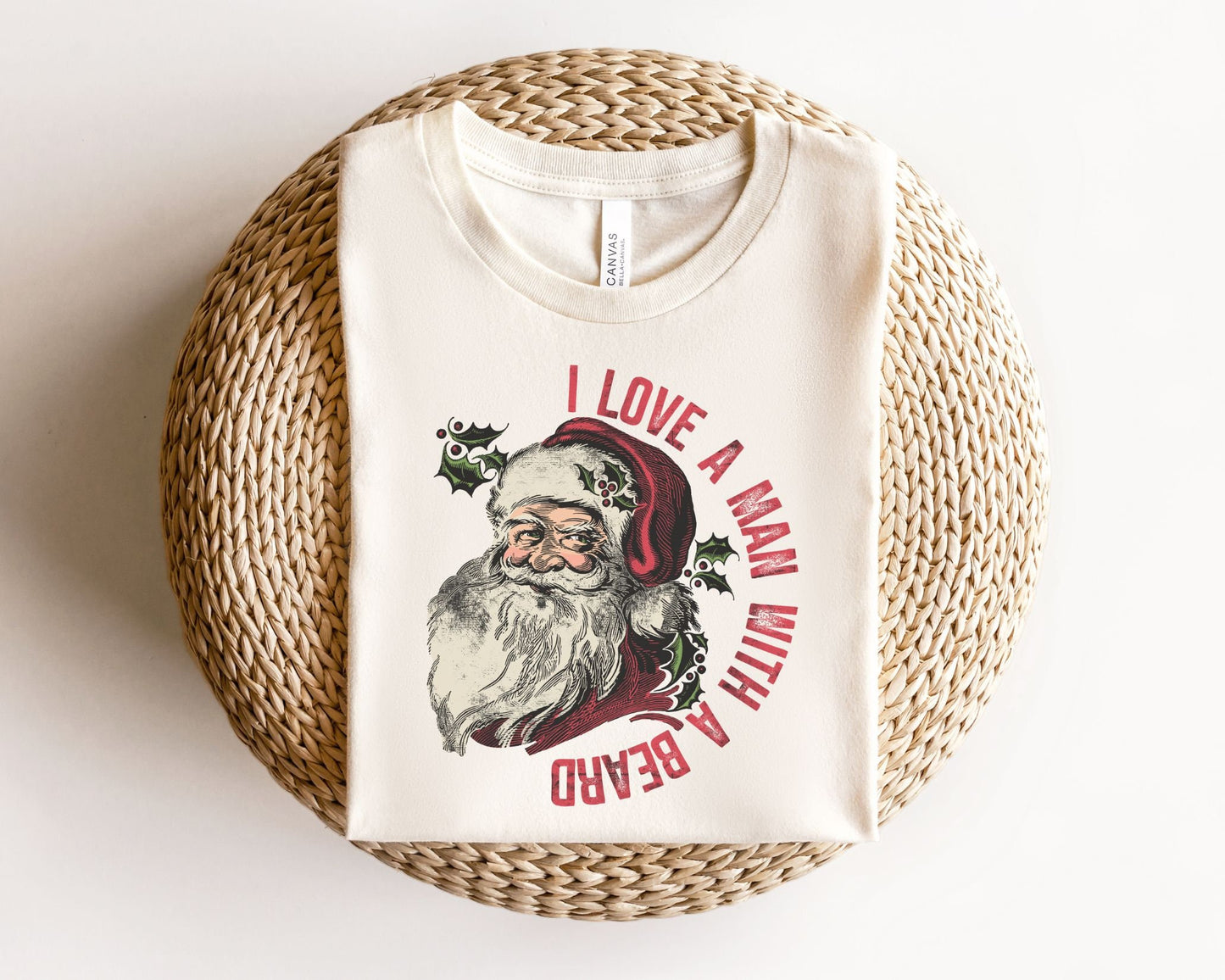 DTF Transfers, Ready to Press, T-shirt Transfers, Heat Transfer, Direct to Film, Christmas, Holiday, Santa Claus, I Love a Man with a Beard