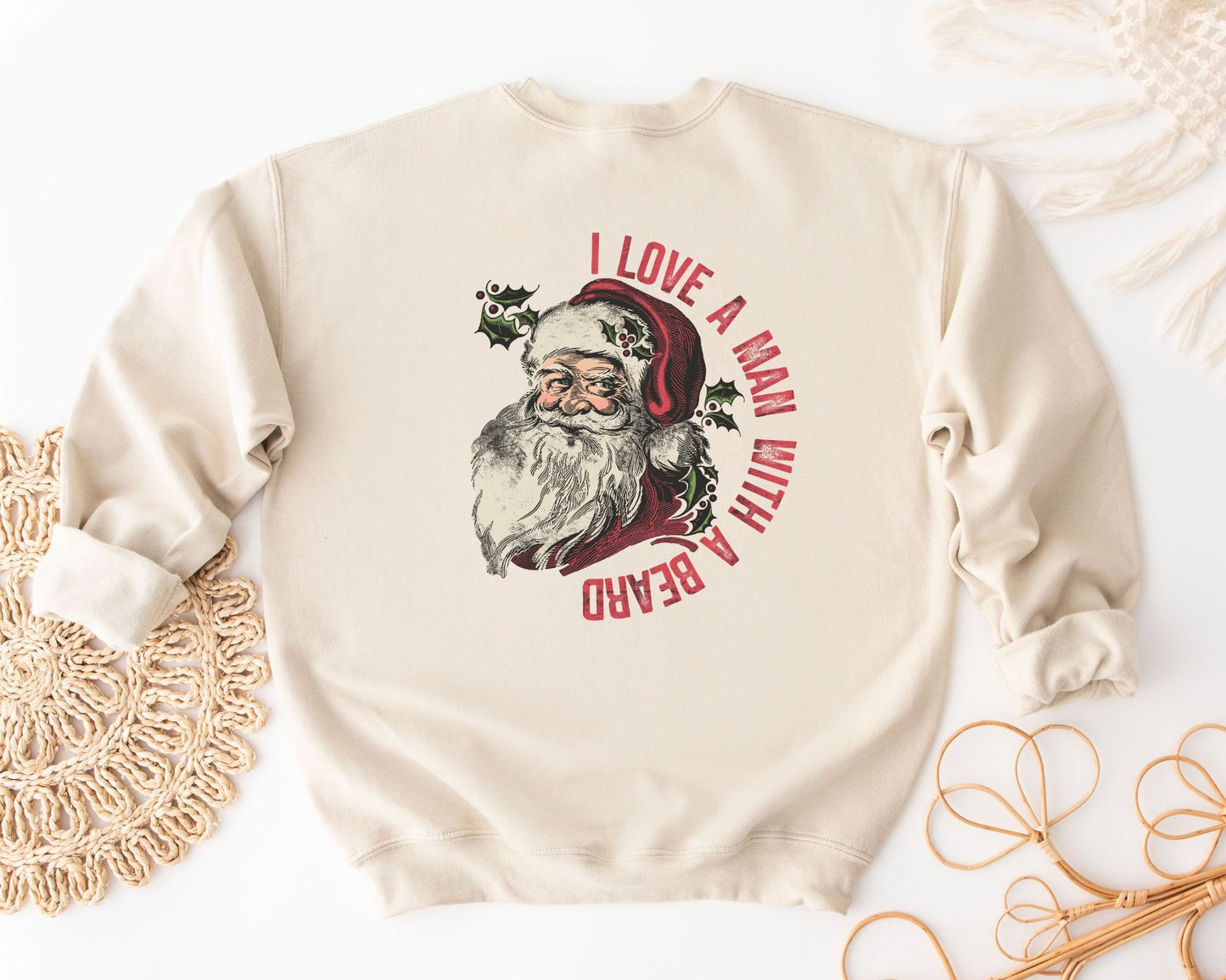 DTF Transfers, Ready to Press, T-shirt Transfers, Heat Transfer, Direct to Film, Christmas, Holiday, Santa Claus, I Love a Man with a Beard