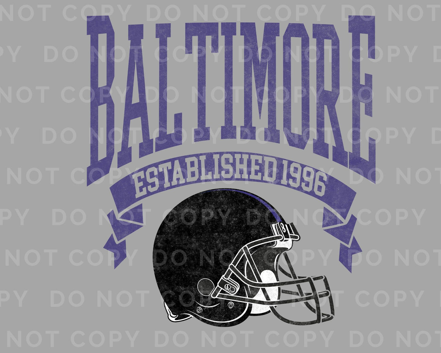 Football DTF Transfers, Ready to Press, T-shirt Transfers, Heat Transfer, Direct to Film, Sports, Full Color, Vintage, Baltimore Football