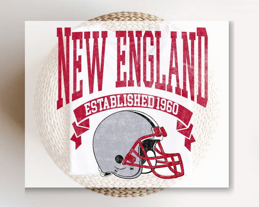 Football DTF Transfers, Ready to Press, T-shirt Transfers, Heat Transfer, Direct to Film, Sports, Full Color, Vintage, New England Football