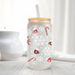 Christmas UV DTF Libbey 16oz Cup Wrap Sticker, Ready to Apply, No Heat, Permanent Adhesive, Glass Can, Hot Cocoa, Snowflakes, Candy Snow