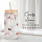 Christmas UV DTF Libbey 16oz Cup Wrap Sticker, Ready to Apply, No Heat, Permanent Adhesive, Glass Can, Hot Cocoa, Snowflakes, Candy Snow