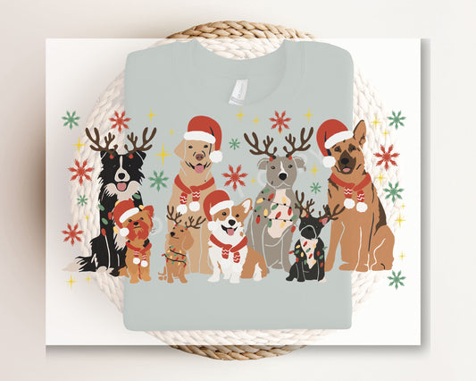 Christmas DTF Transfers, Ready to Press, T-shirt, Custom, Heat Transfer, Direct to Film, Christmas, Pet Lover, Santa Hat, Woofmas, Dog Mama
