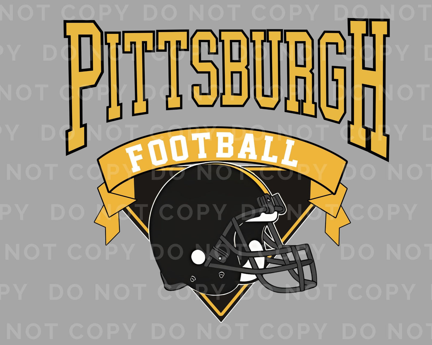 Football DTF Transfers, Ready to Press, T-shirt Transfers, Heat Transfer, Direct to Film, Full Color, Vintage Style, Pittsburgh Football