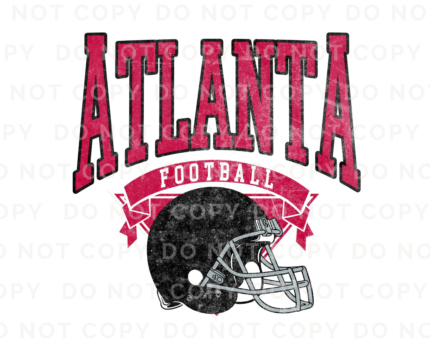 Football DTF Transfers, Ready to Press, T-shirt Transfers, Heat Transfer, Direct to Film, Sports, Full Color, Vintage, Atlanta Football