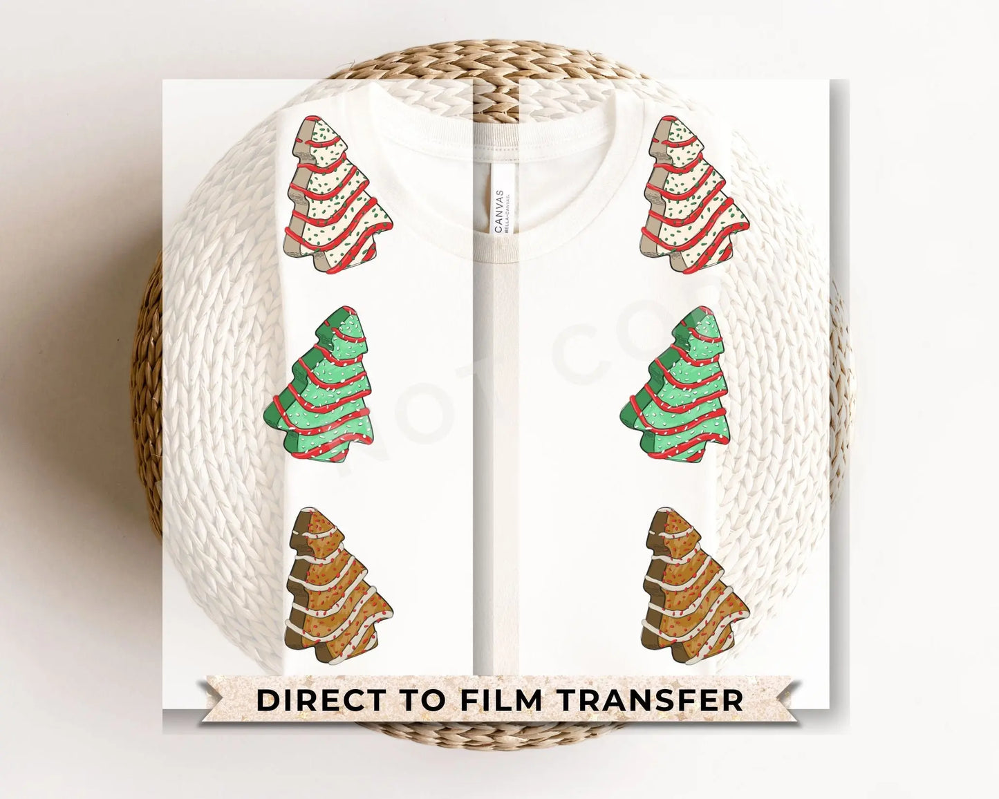 DTF Transfers, Ready to Press, T-shirt Transfers, Heat Transfer, Direct to Film, Holiday, Tumbler, Snack, Christmas Tree Cake Shirt Sleeves
