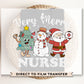 DTF Transfers, Ready to Press, T-shirt Transfers, Heat Transfer, Direct to Film, Hospital, Medical, Very Merry Nurse Retro Christmas