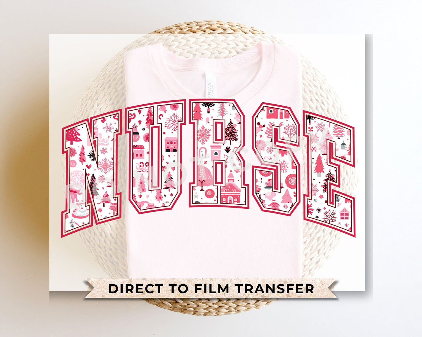 DTF Transfers, Ready to Press, T-shirt Transfers, Heat Transfer, Direct to Film, Hospital, Medical, Nurse Christmas Letter Collage