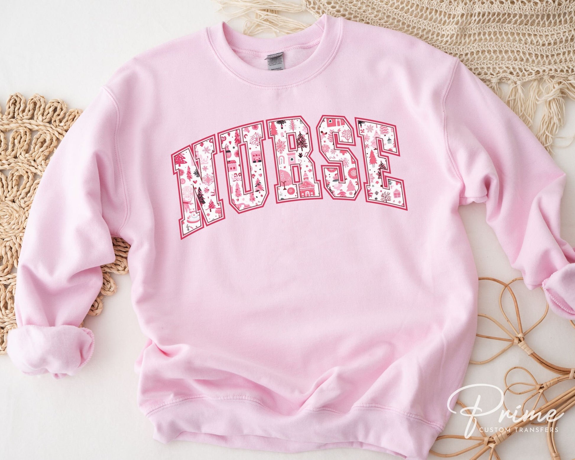 DTF Transfers, Ready to Press, T-shirt Transfers, Heat Transfer, Direct to Film, Hospital, Medical, Nurse Christmas Letter Collage