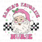 DTF Transfers, Ready to Press, T-shirt Transfers, Heat Transfer, Direct to Film, Hospital, Medical, Pink, Checkered, Santa's Favorite Nurse