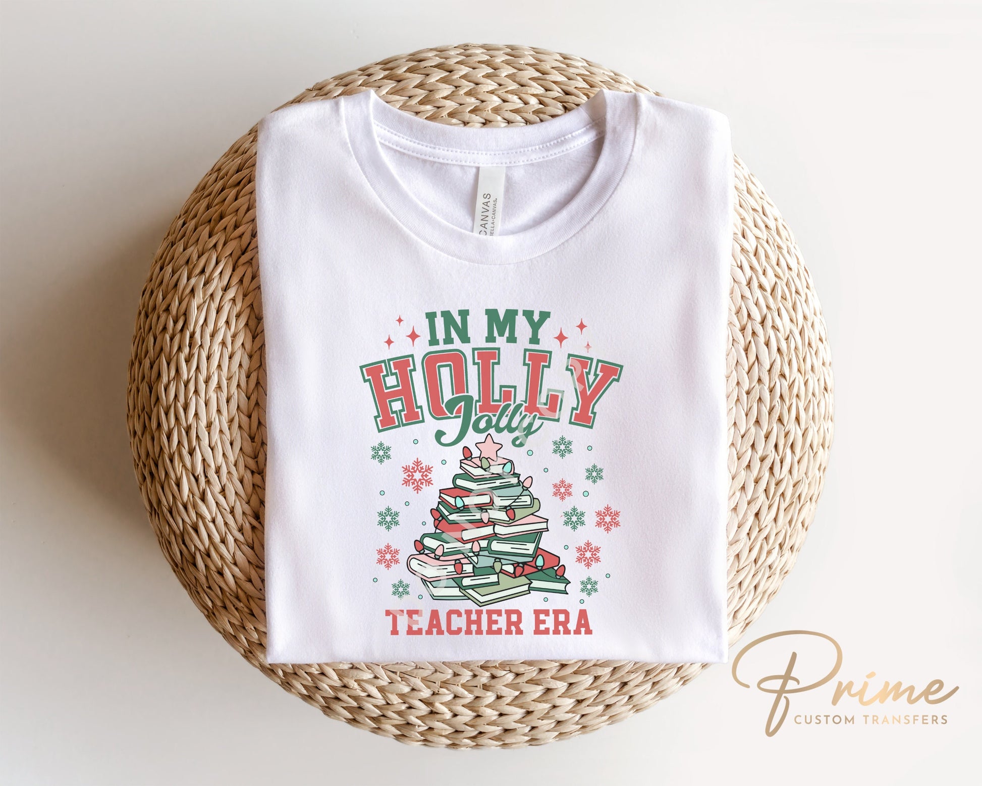 Christmas DTF Transfer, Ready to Press, T-shirt Transfer, Heat Transfer, Direct to Film, Holiday, Teacher Gift, School, Book Christmas Tree