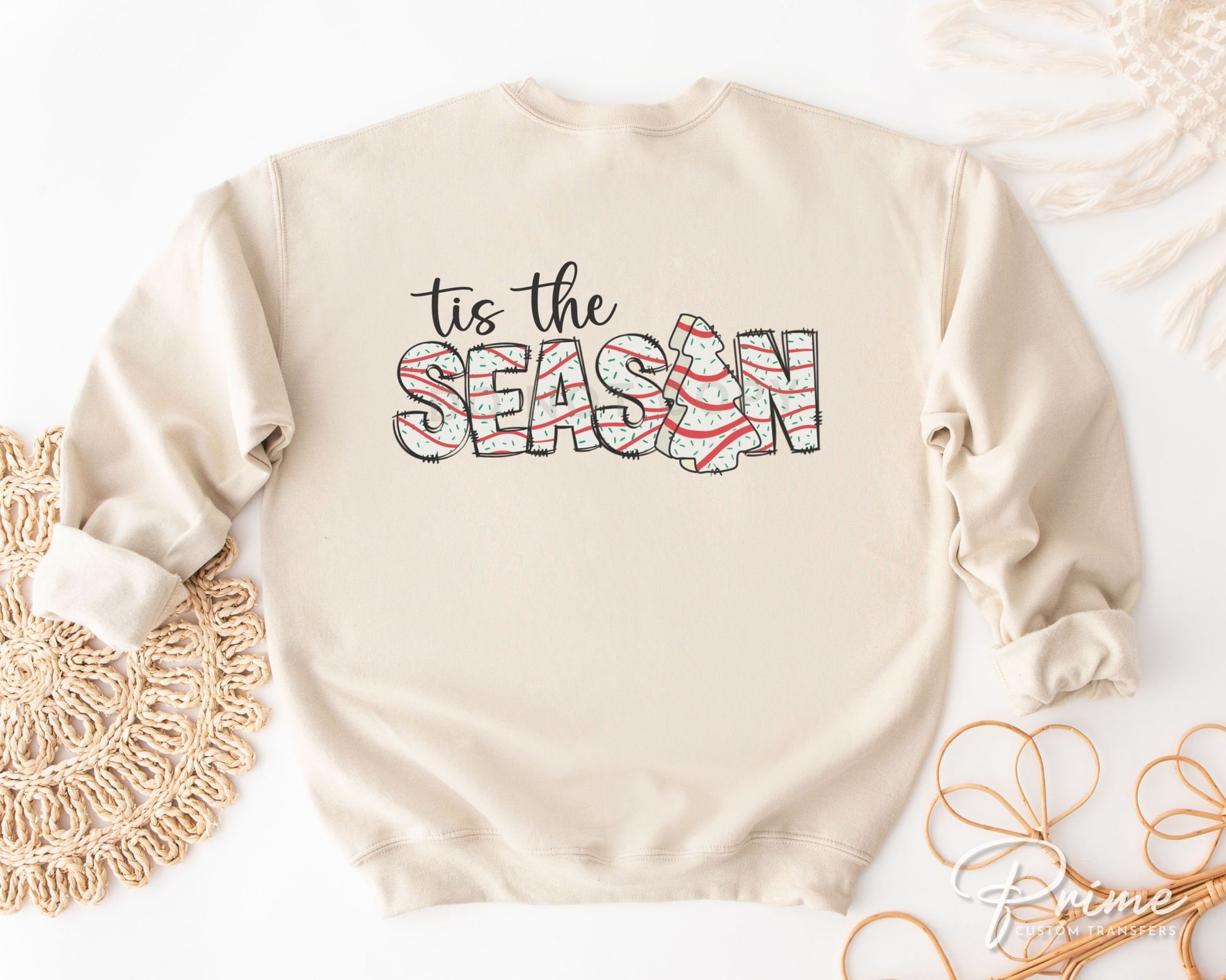 DTF Transfers, Ready to Press, T-shirt Transfers, Heat Transfer, Direct to Film, Holiday, Christmas Tree Cakes, Snack, Tis The Season