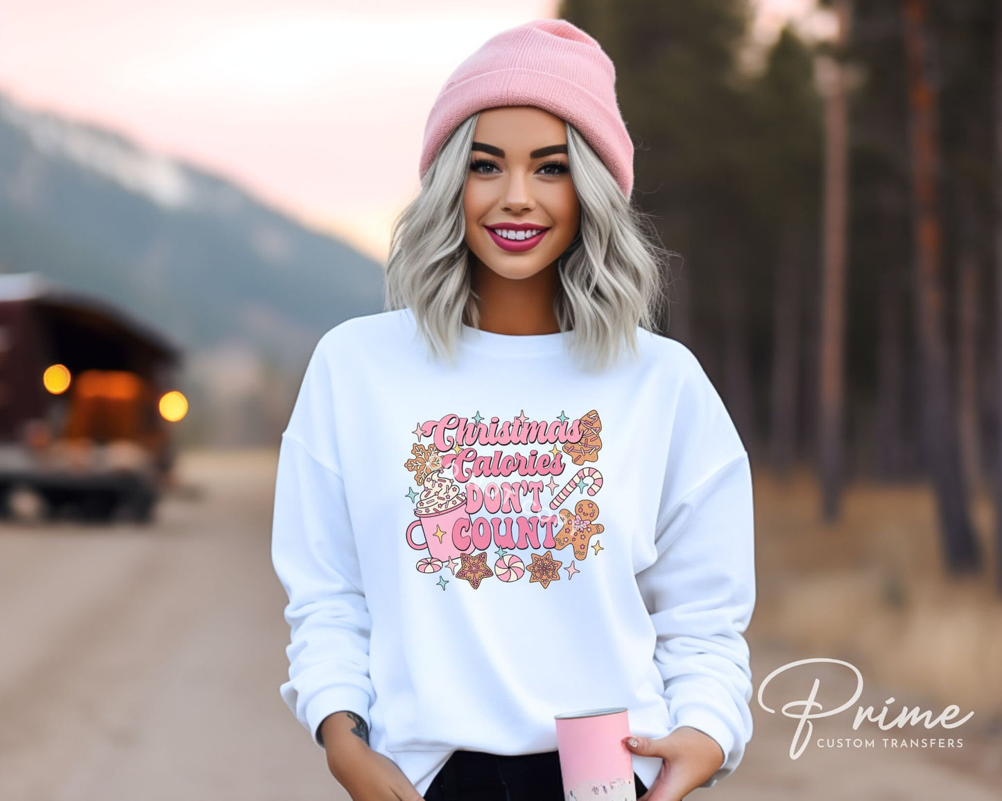 DTF Transfers, Ready to Press, T-shirt Transfers, Heat Transfer, Direct to Film, Cookie, Cocoa, Candy, Christmas Calories Don't Count