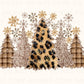DTF Transfers, Ready to Press, T-shirt Transfers, Heat Transfer, Direct to Film, Christmas, Faux Glitter, Leopard, Sparkle Christmas Trees