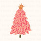 DTF Transfers, Ready to Press, T-shirt Transfers, Heat Transfer, Direct to Film, Watercolor, Girlie, Cute, Doodle Pink Christmas Tree