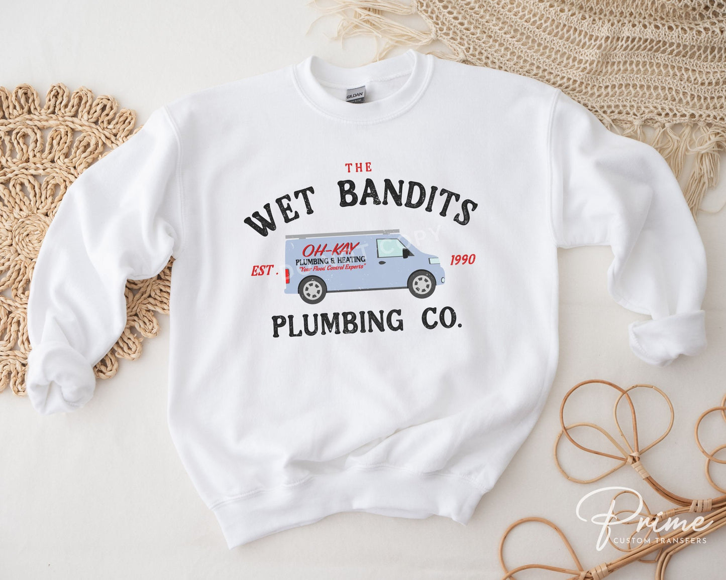 DTF Transfers, Ready to Press, T-shirt Transfers, Custom, Heat Transfer, Direct to Film, Christmas Movie, Wet Bandits Plumbing Company